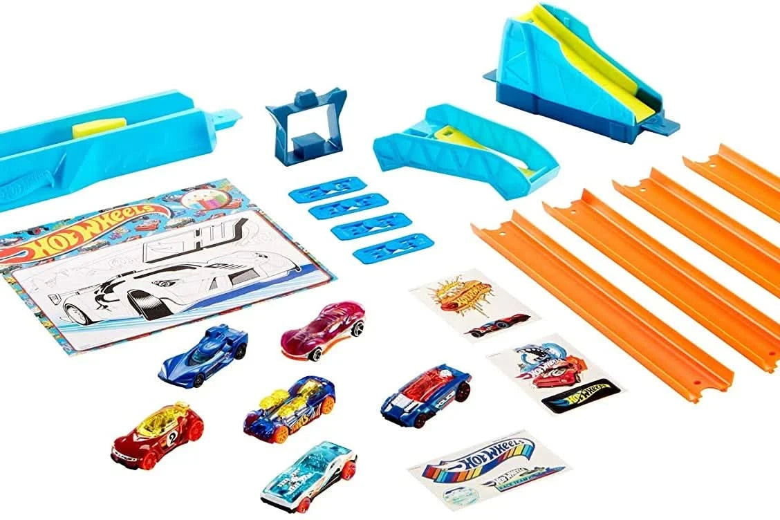 Hot Wheels Adventure Box monthly subscription with 5 cars, mystery car, tracks and surprises