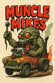 Muncle Mikes Rat Rod monthly tee featuring unique monster rod chaos design