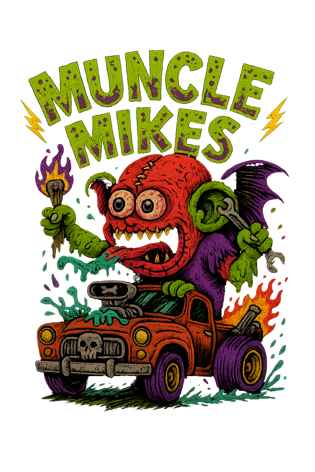 Muncle Mikes Hot Rod and Rat Rod Shirt Mayhem! Monster Rods! (031)