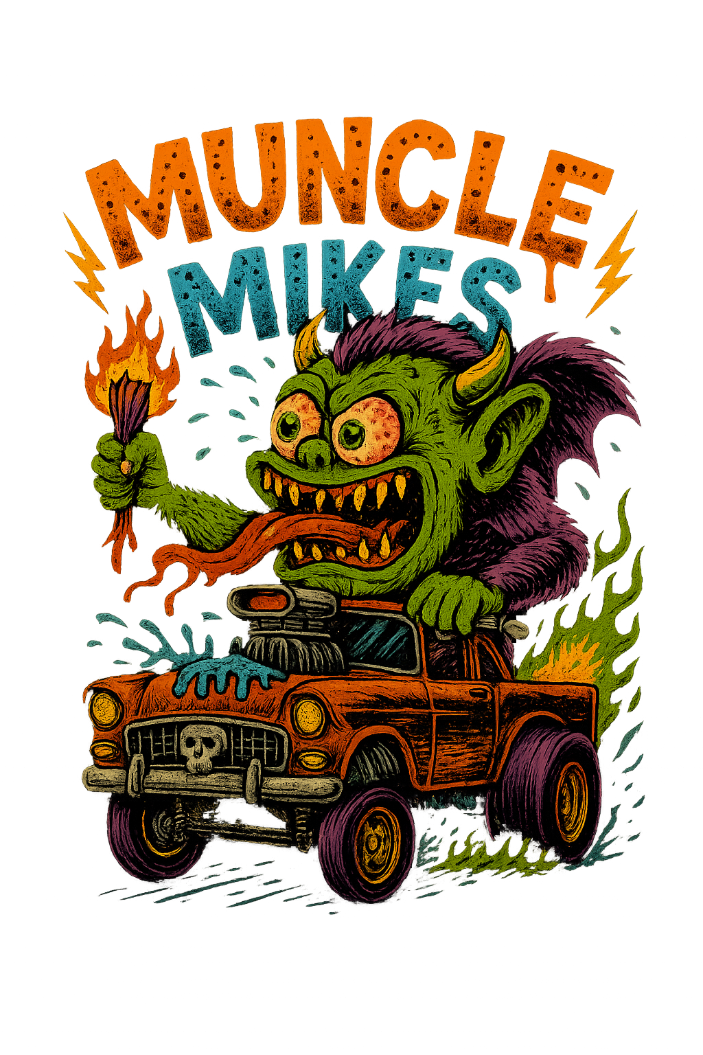 Muncle Mikes Hot Rod and Rat Rod Shirt Mayhem! Monster Rods! (033)