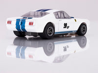 AFX 1965 Shelby Mustang GT350R Ken Miles White/Blue HO Slot Car — official AFX product view 2