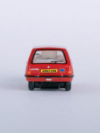 Oxford NFF001 Ford Fiesta Mk1, Venetian Red, 1:148 scale, rear view