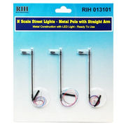 Rock Island Hobby RIH013101 N Scale Streetlights metal pole with straight arm — exact Rock Island Hobby product image