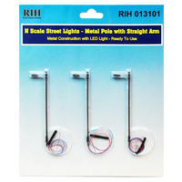 Rock Island Hobby RIH013101 N Scale Streetlights metal pole with straight arm — exact Rock Island Hobby product image
