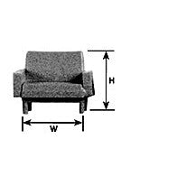Plastruct O gauge White Styrene Lounge Chair (1 per pack) — exact product reference
