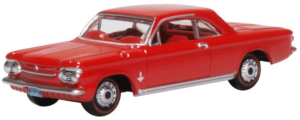 Oxford Diecast 87CH63002 1963 Chevrolet Corvair Coupe – Riverside Red, HO– product image
