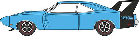 Oxford 87DD69004 1969 Dodge Charger Daytona Bright Blue 1:87 model side view