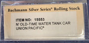 Bachmann N Scale Union Pacific 503 Old-Time Water Tank Car - packaging or model detail