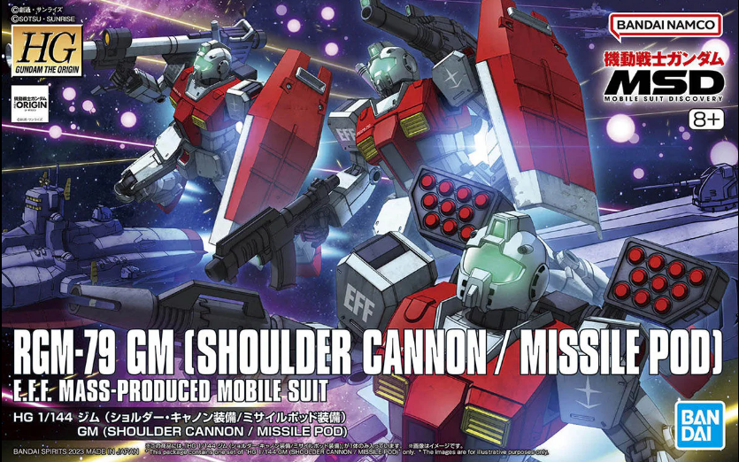 Bandai 2646873 1:144 HG RGM-79 GM Shoulder Cannon/Missile Pod Plastic Kit product image