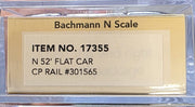 Bachmann N Scale CP Rail 301565 52-Foot Flatcar - product detail