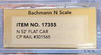 Bachmann N Scale CP Rail 301565 52-Foot Flatcar - product detail