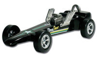 Example pinewood car decorated with Drag Star P331 accessories; completed car not included