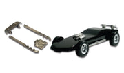 Eliminator P341 castings beside an example finished car; car and wheels not included