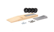 PineCar P3935 kit with unfinished body, cavity and finned top weights, wheels, nail axles and screws