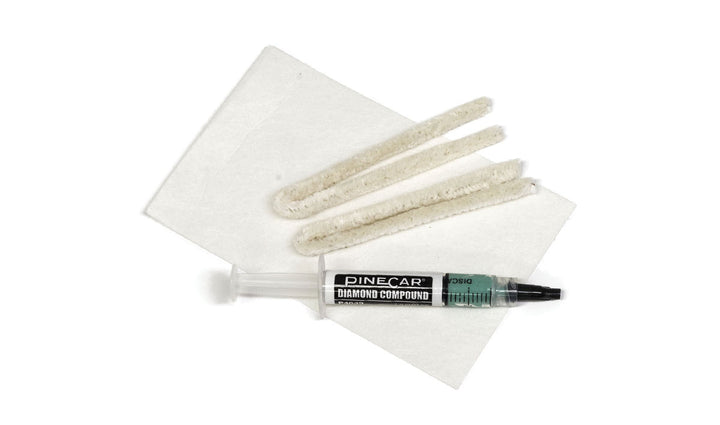 PineCar P4039 diamond compound syringe, polishing cloth and two brushes