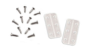 Two PineCar P458 clear Axle Keepers with twelve mounting screws