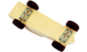 P458 Axle Keepers installed under an example derby car; car, wheels and axles not included