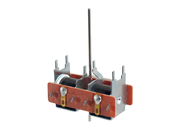 PECO PL-10E turnout motor showing the solenoid coils and extended metal operating pin