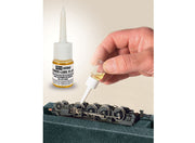 PECO PL-64 oil bottle and fine-nozzle application demonstrated on a model locomotive