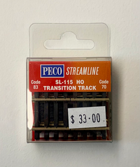 PECO SL-115 retail pack with four transition sections visible through the clear case