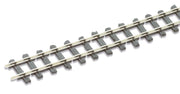 Close-up of the rails and irregular wooden-pattern sleepers on PECO SL-400