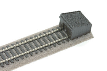 Assembled PECO SL-41 sleeper-built buffer stop demonstrated at the end of track