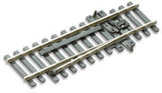 PECO SL-85 left-hand Code 100 catch turnout in an angled close-up