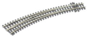 Angled view of the PECO SL-E1487 Code 75 Electrofrog curved turnout