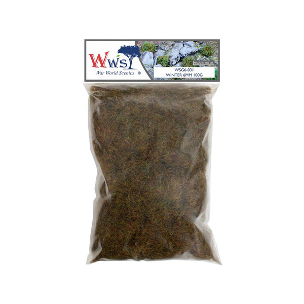 WWScenics WSG6-031 6 mm Winter Static Grass Refill – 100 g – manufacturer packaging photograph