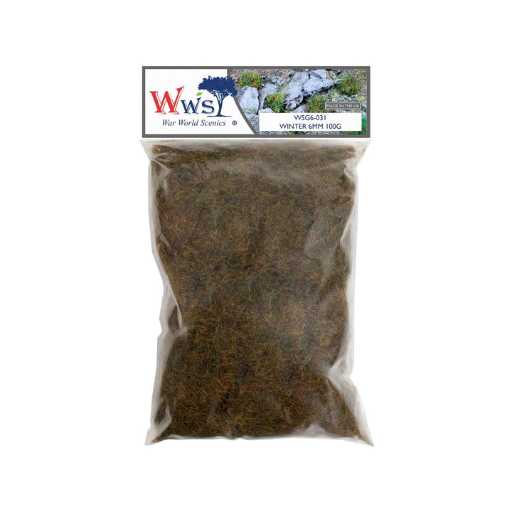 WWScenics WSG6-031 6 mm Winter Static Grass Refill – 100 g – manufacturer packaging photograph