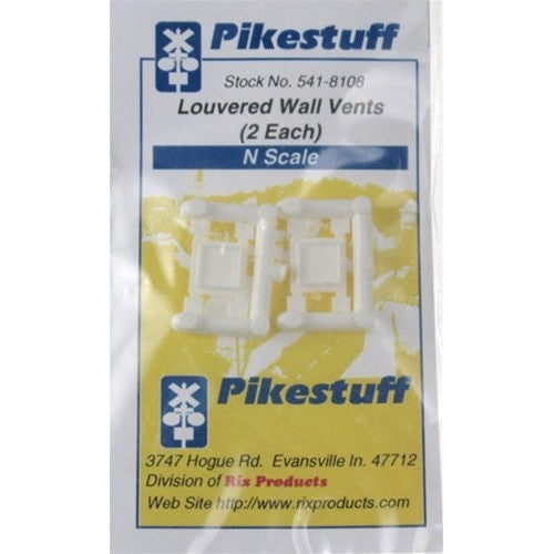 Pikestuff Louvered Wall Vents pkg(2) Each 3/8 x 3/8" Actual; 5 x 5 Scale Feet — exact product view