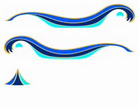 Pacific Groove — Cobalt & Aqua — actual printable decal artwork, enlarged preview