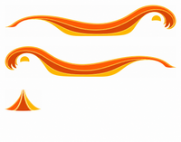 Pacific Groove — Tangerine & Gold — actual printable decal artwork, enlarged preview