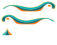 Pacific Groove — Original Turquoise & Orange actual printable decal artwork, enlarged