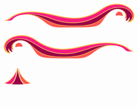 Pacific Groove — Hot Pink & Coral — actual printable decal artwork, enlarged preview