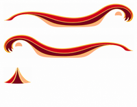 Pacific Groove — Ruby & Peach — actual printable decal artwork, enlarged preview