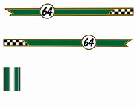 Quarter Mile — Emerald Green — actual printable decal artwork, enlarged preview