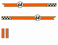 Quarter Mile — Tangerine — actual printable decal artwork, enlarged preview