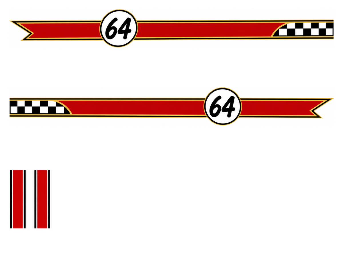 Quarter Mile — Original Candy Red actual printable decal artwork, enlarged