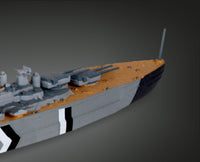 Revell 75802 1:1200 painted bow and forward gun turrets
