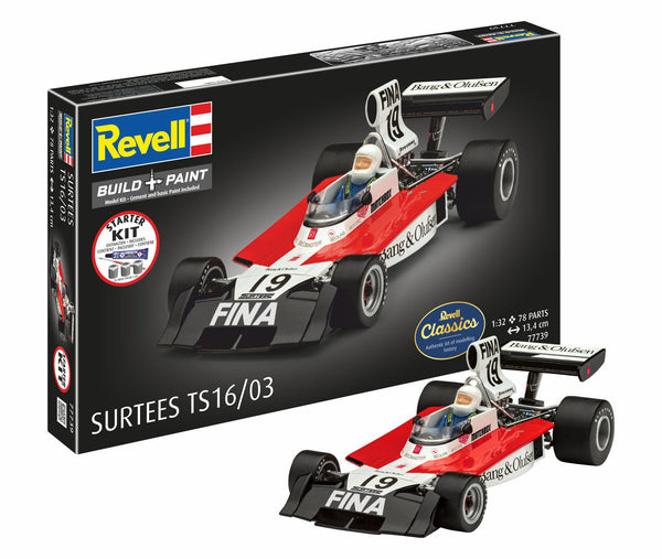 Revell 77739 1:32 starter set box and assembled painted race car example