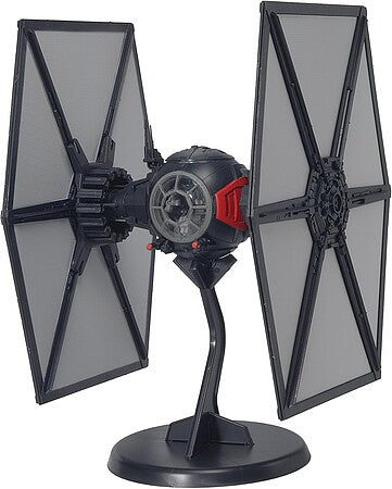 Revell 85-1824 First Order Special Forces TIE Fighter assembled on its display stand