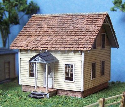 RS Laser Kits 2011 Dave's House HO Scale Wood Kit; finished model example