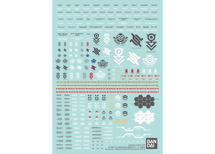 Bandai 30 Minutes Missions Water Decals Multi-Use 4 – 2845061 — exact product view