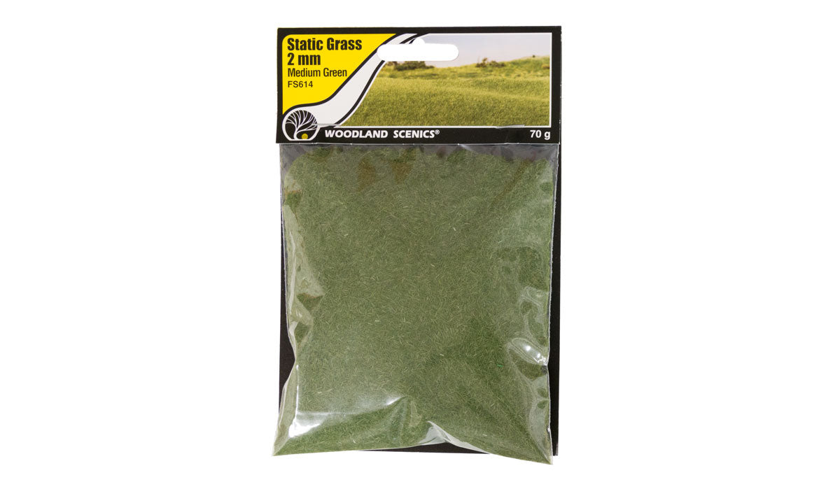 Woodland Scenics FS614 Medium Green 2mm Static Grass – 70 g– product image