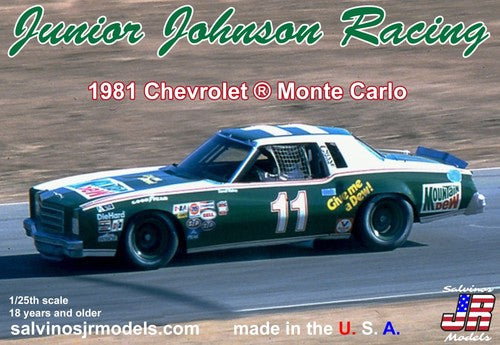 Salvinos JR Models 1981 Junior Johnson Chevrolet Monte Carlo model kit box