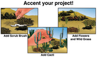 Scene-A-Rama SP4124 Desert Plants, manufacturer application illustration; completed scene not included