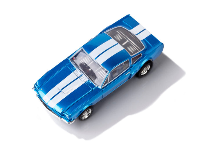 AFX 1966 Shelby GT350 Sapphire Blue/White HO Slot Car — official AFX product view 1