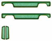 Sunset Boulevard — Emerald & Mint — actual printable decal artwork; two opposite sides and paired hood panels, enlarged preview