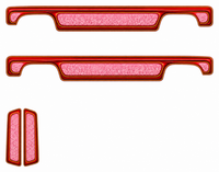 Sunset Boulevard — Candy Red & Rose — actual printable decal artwork; two opposite sides and paired hood panels, enlarged preview